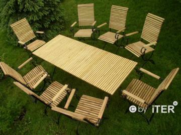 gartenset metall mit grossen Tisch gartenmöbel Robinienholz 8 Hochlehner und Gartentisch